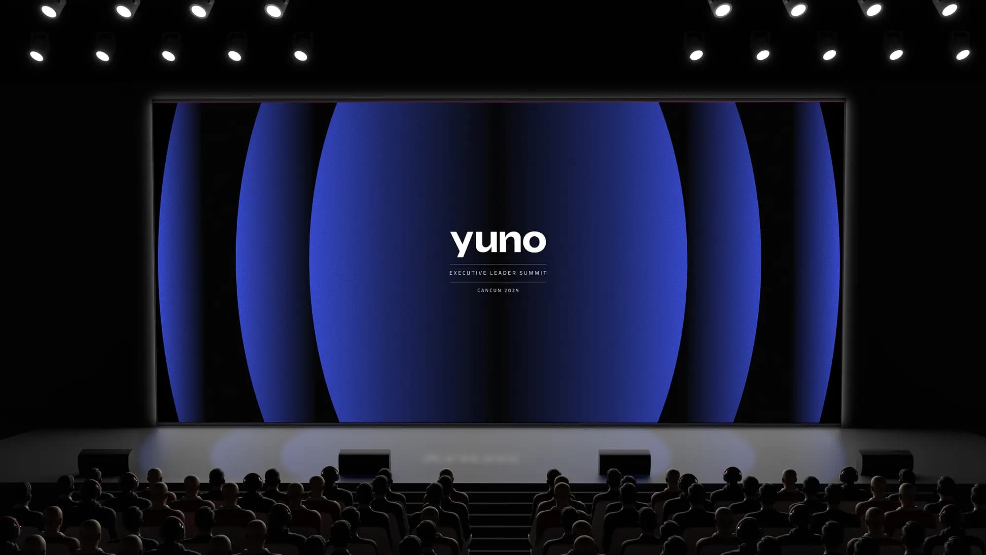 Summit applications — venue branding, print, and motion