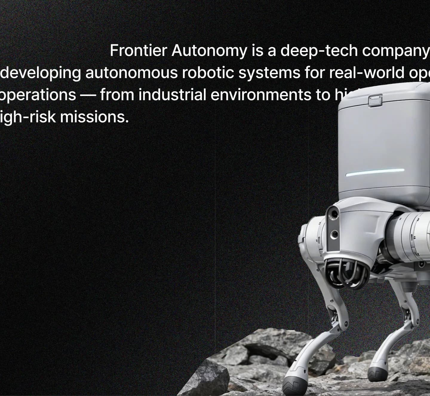 Frontier Autonomy — autonomous robotic system in an operational environment