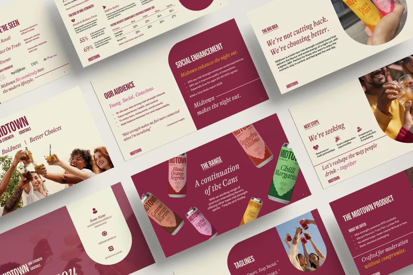 Midtown Cocktails pitch deck — the outcome a well-prepared brief made possible