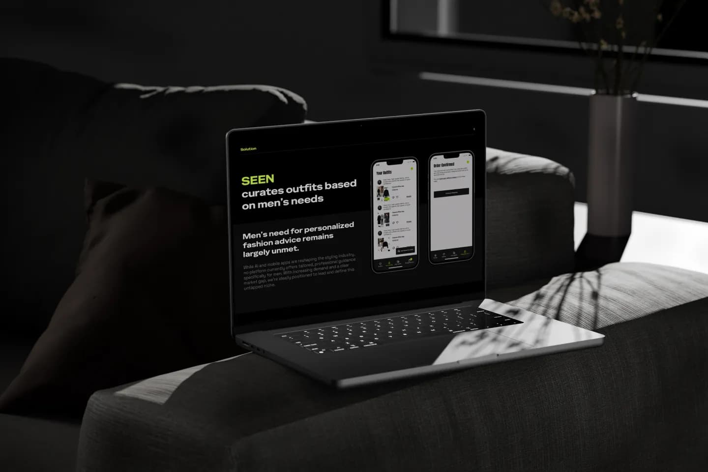 SEEN pitch deck — cover and opening slides